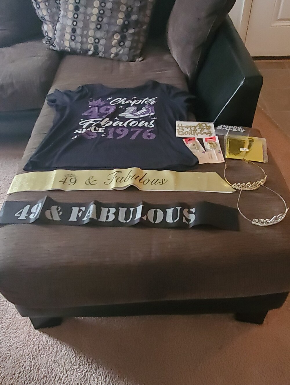 49 & Fabulous Black Graphic Tee - Birthday Celebration Shirt